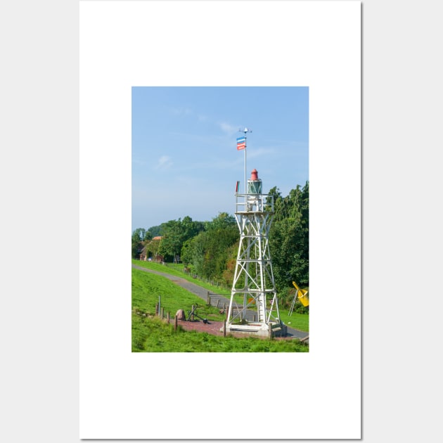 Liener Hörn lighthouse on the Huntedeich, Elsfleth; district of Wesermarsch; Lower Saxony; Germany; Europe Wall Art by Kruegerfoto